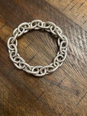 Unisex Chunky Silver Chain Link Bracelet